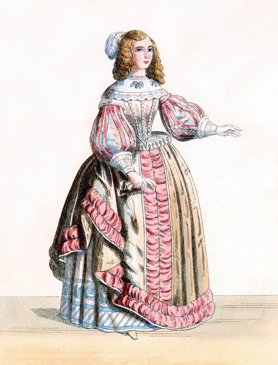 صورة لكاثرين دي براغانزا (1638-1705) ، ملكة الملكة تشارلز الثاني ملك إنجلترا. نقش 1860. بواسطة فنان غير معروف