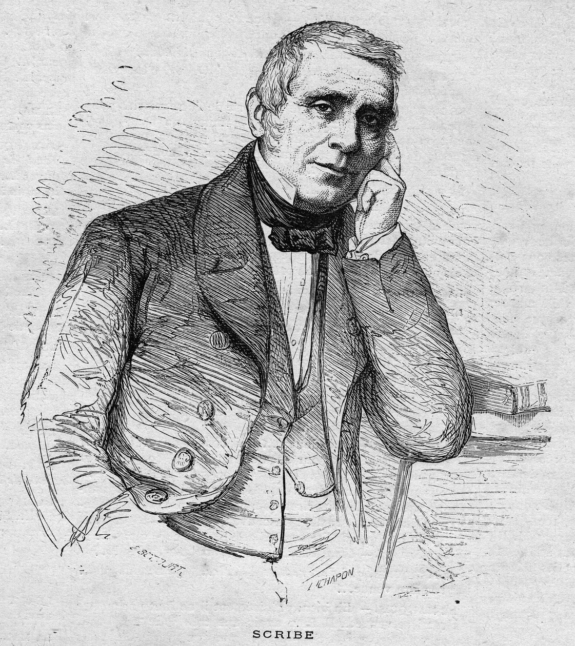 صورة يوجين الكاتب. مؤلف درامي فرنسي (1791-1861) نقش عام 1892 بواسطة فنان غير معروف