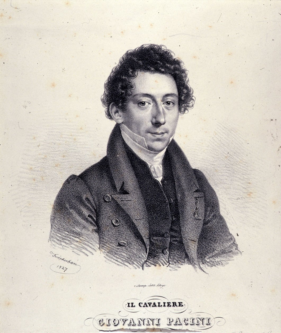 صورة جيوفاني باتشيني ، الملحن الإيطالي (1796-1867). بواسطة فنان غير معروف