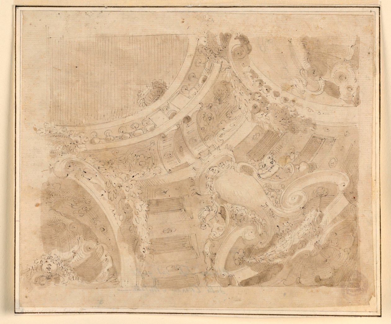رسم، تصميم لسقف، 1700-1750 بواسطة فنان غير معروف