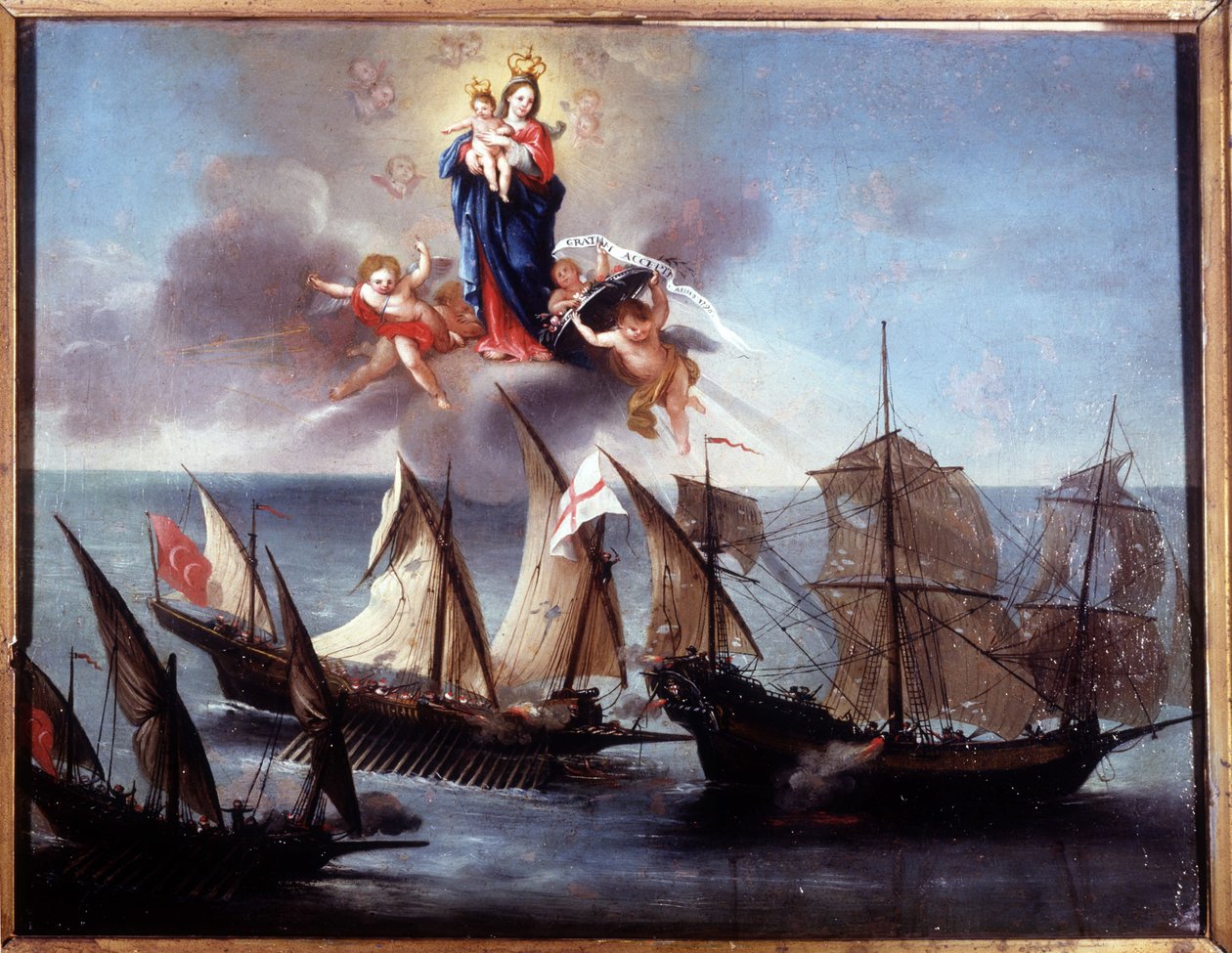 هاجم قارب جنوى من قبل غاليوت ونصف مطبخ بربري. Ex-voto 1796. المتحف البحري في جنوة - بيغلي. بواسطة فنان غير معروف