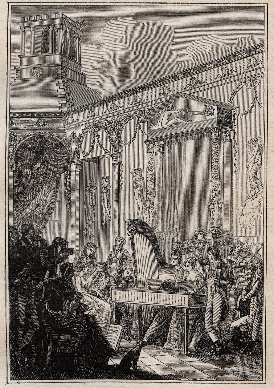 حفل موسيقي لبيير جان جارات (بيير جان) 1762-1823 موسيقي ومغني الباريتون francais بواسطة فنان غير معروف
