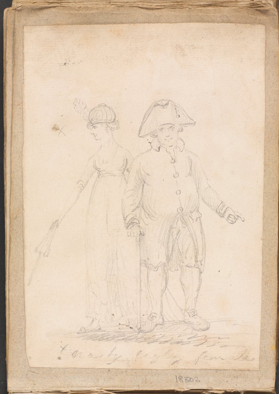 A lady and gentleman in civilian dress بواسطة فنان غير معروف