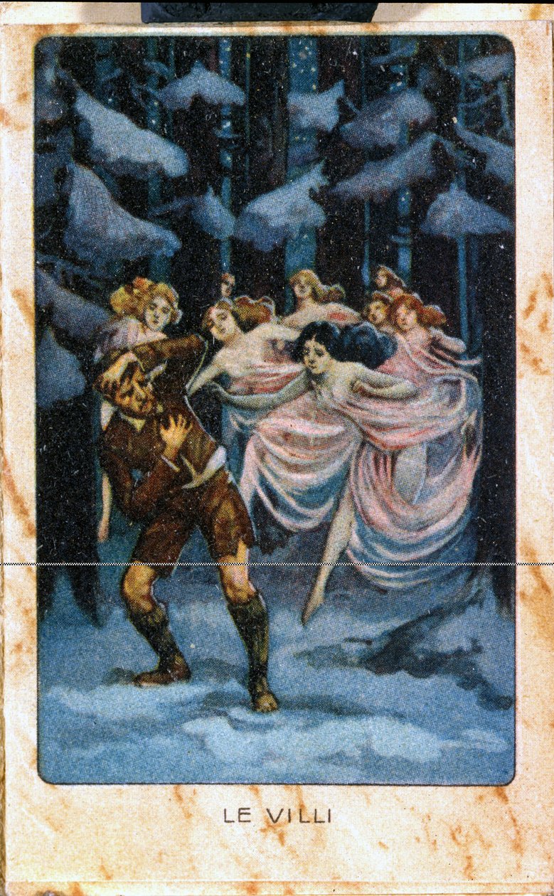 مشهد من "الزغب" ، الأوبرا (1884) في عملين للغناء والبيانو لجياكومو بوتشيني (1858 - 1924). بواسطة فنان غير معروف