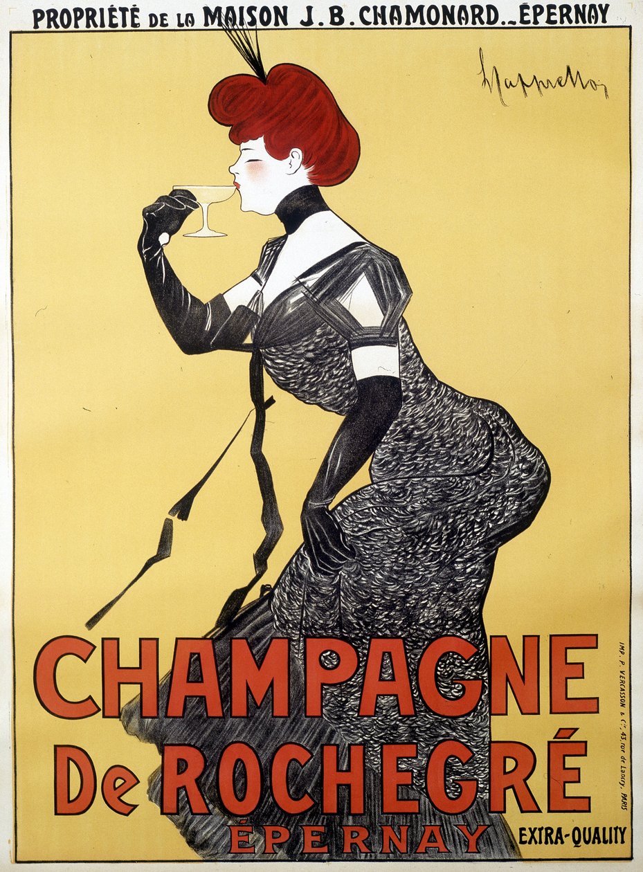 ملصق إعلاني لـ Champagne de Rochegre - بقلم ليونيتو كابيلو (1875-1942) ، أواخر القرن التاسع عشر بواسطة فنان غير معروف
