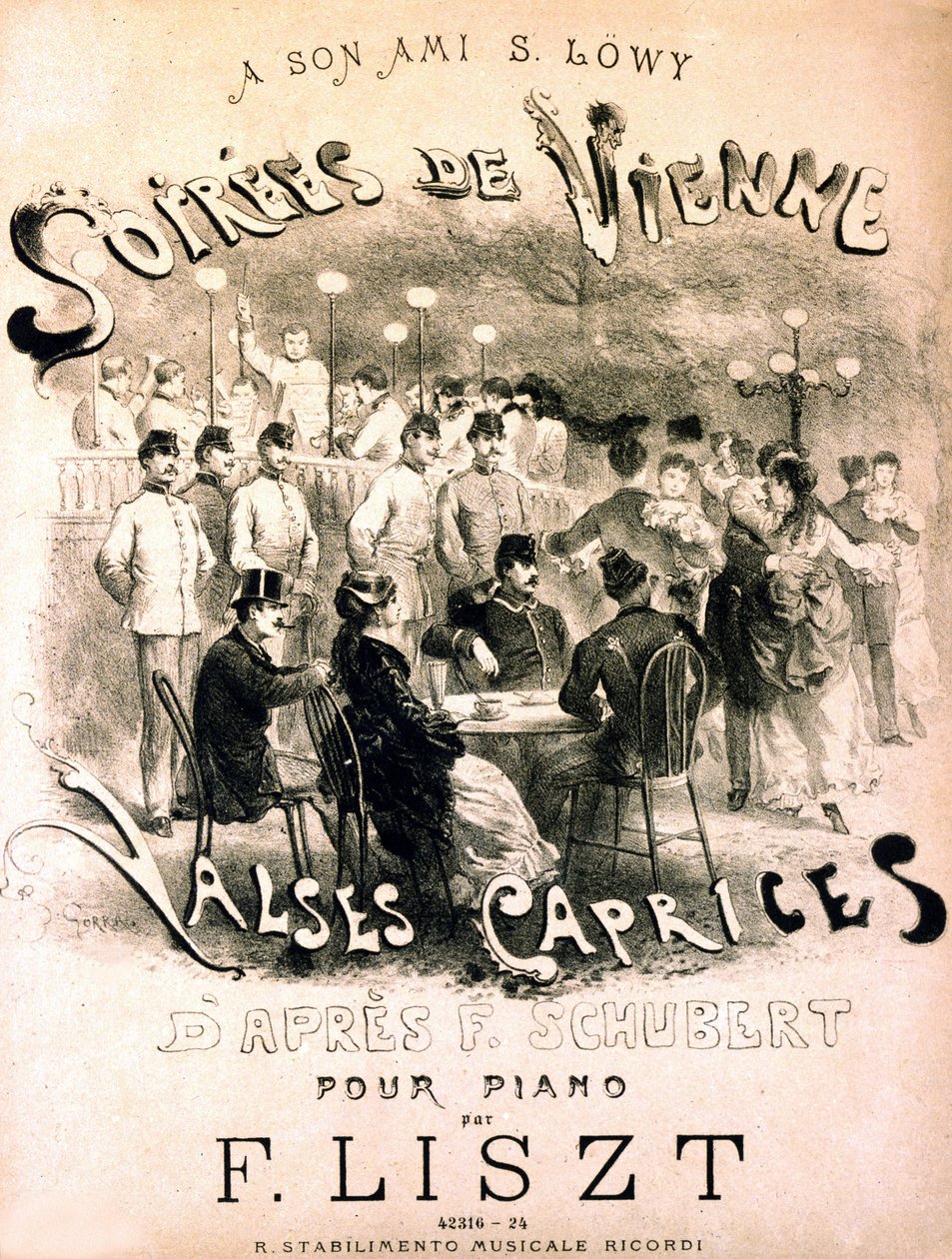 ملصق حفلات فيينا. نزوات Valses بعد F. Schubert. بواسطة فنان غير معروف