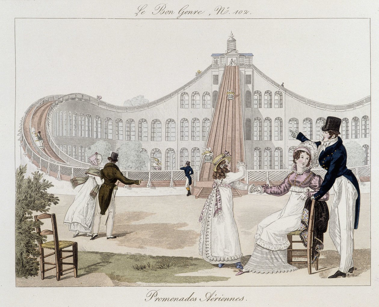 Air walks: roller coaster - in “Le Bon genre”, No. 102, early 19th century بواسطة فنان غير معروف