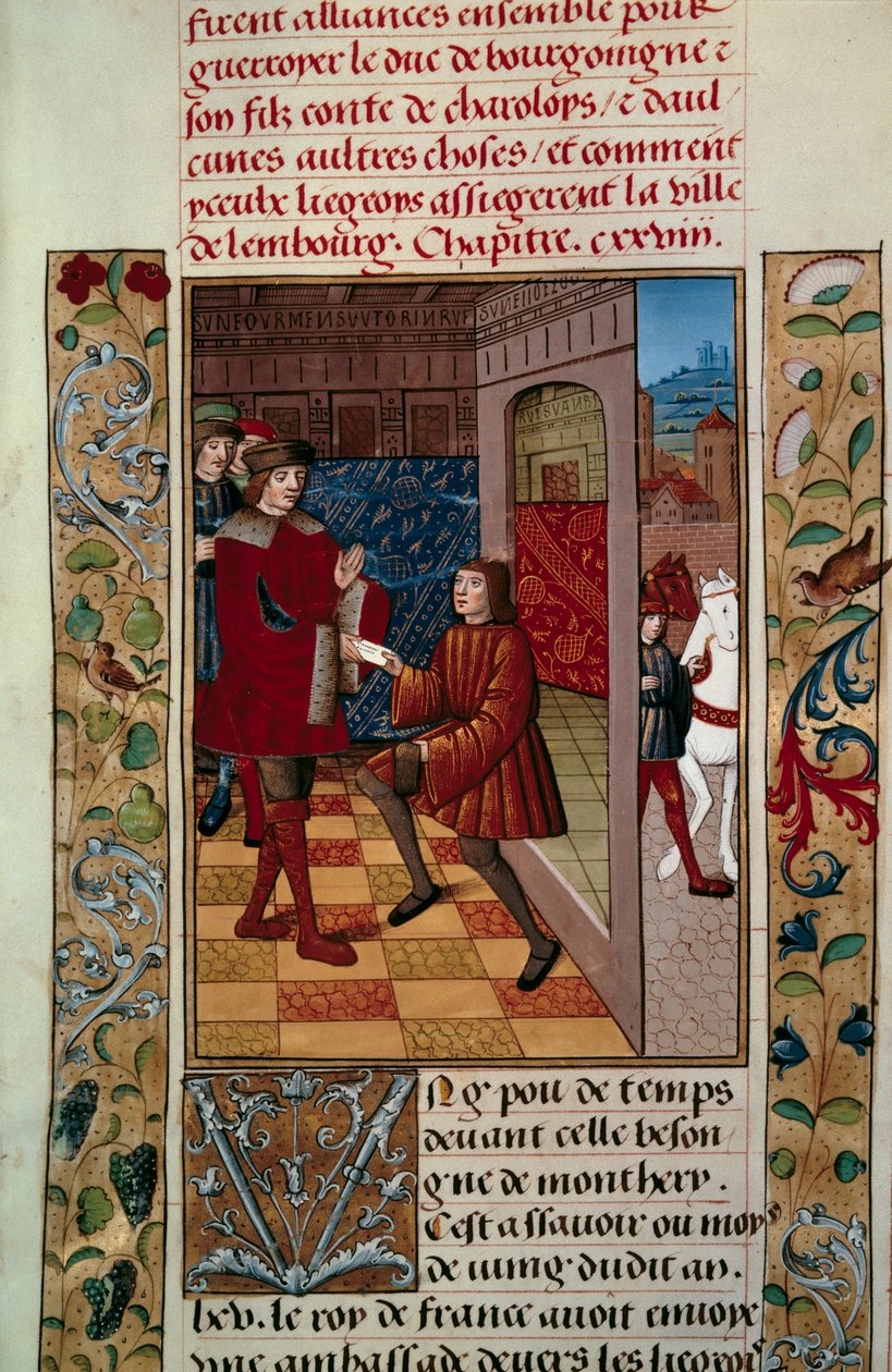 تحالف لويس الحادي عشر (1423-1483) مع Liegeois ضد Charles the Temeraire Miniature من "Chronicles d