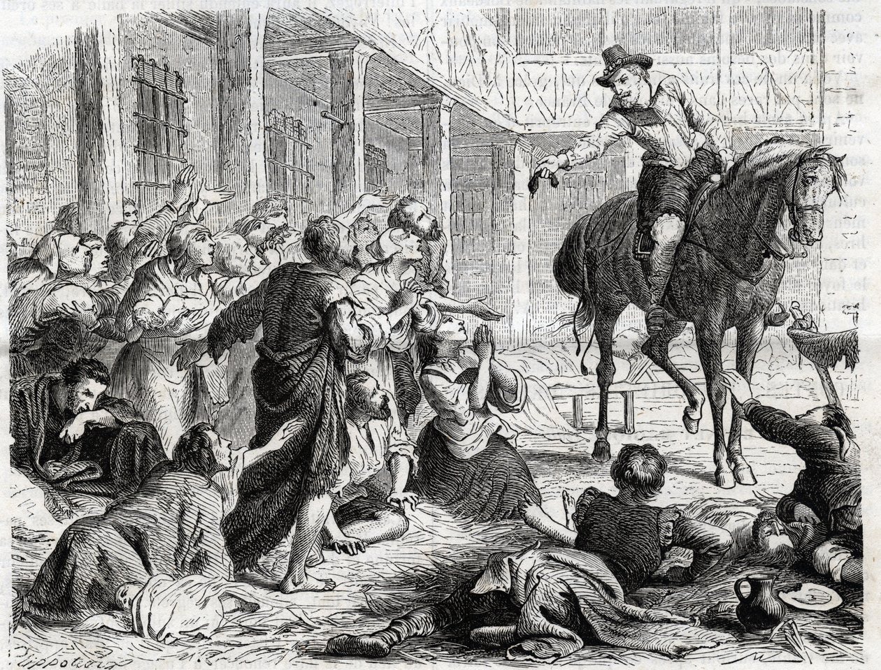 ألفونس (ألفونسو جيرونيمو) بواسطة Ornano 1548-1610 أثناء طاعون بوردو 1604 - نقش عام 1860 بواسطة فنان غير معروف