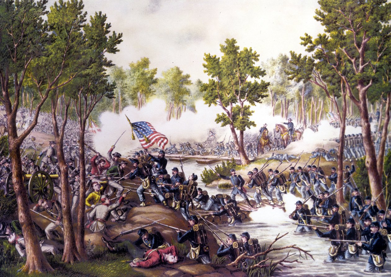 الحرب الأهلية الأمريكية (1861 - 1865): معركة محكمة سبوتسيلفانيا (فيرجينيا) 8-21 مايو بواسطة فنان غير معروف