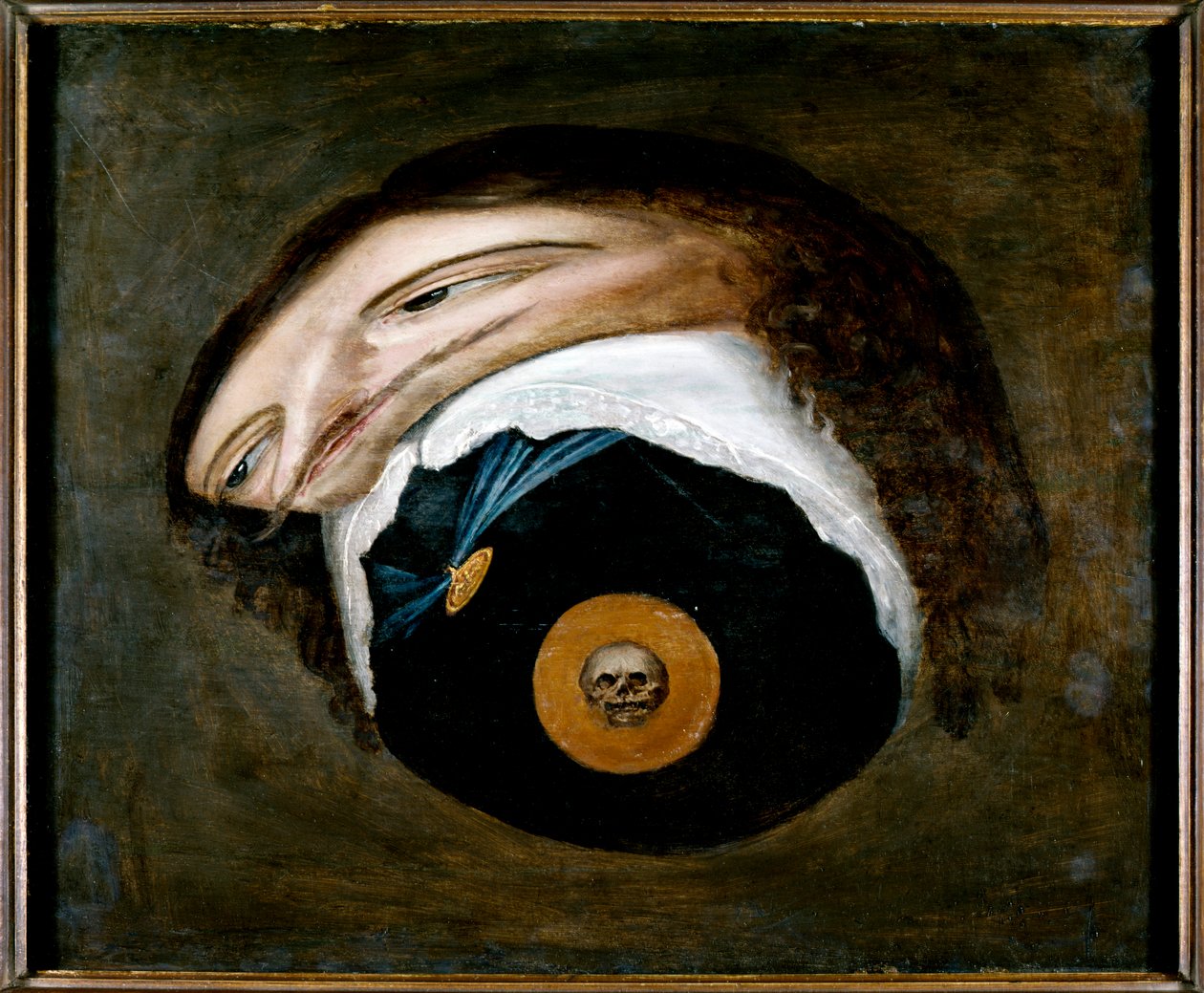 Anamorphic portrait of Charles I (oil on panel) بواسطة فنان غير معروف