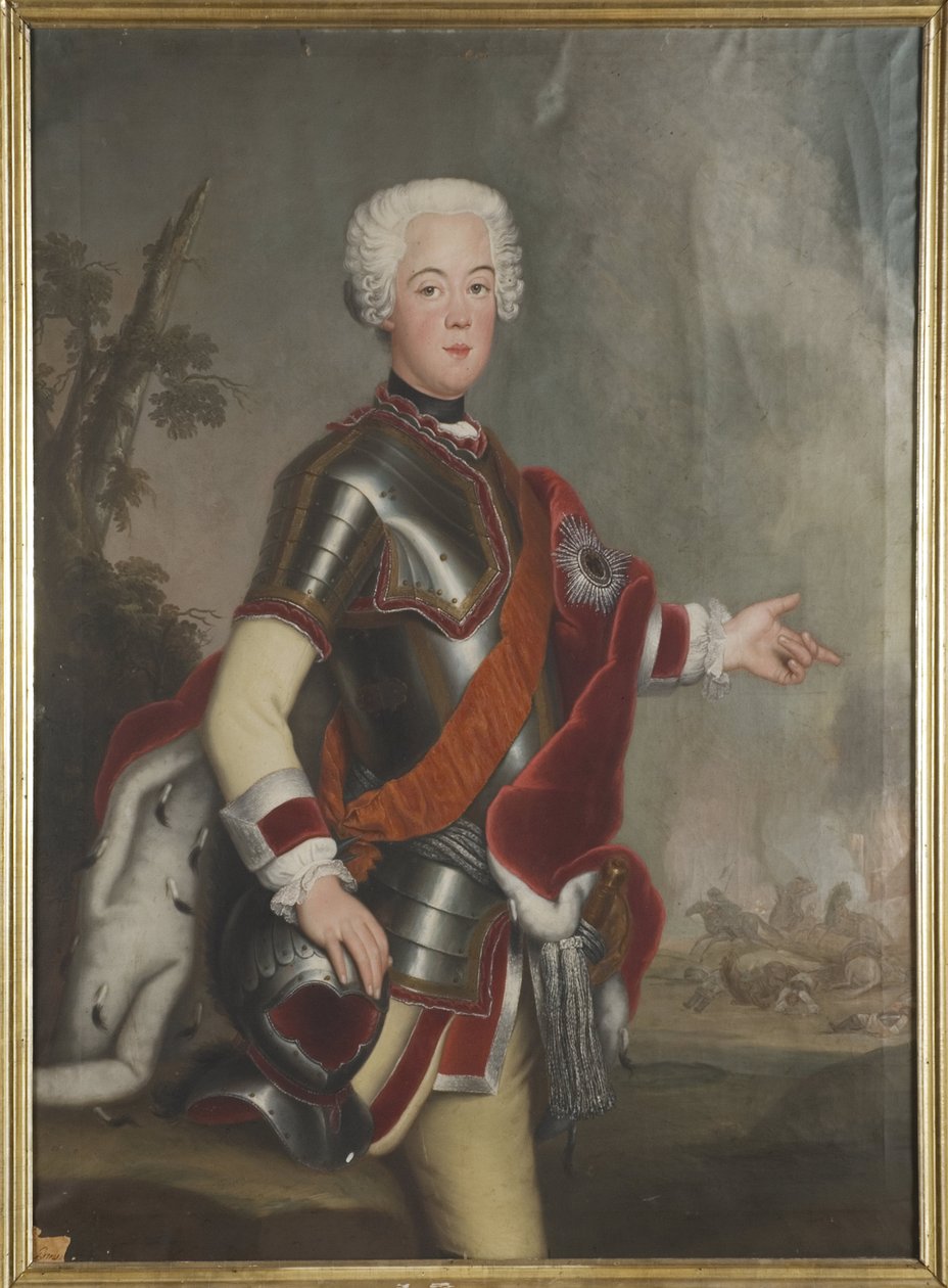 Auguste Guillaume de Prusse ، الأمير والجنرال - صورة الأمير أوغسطس وليام بروسيا (1722-1758) ، مجهول. زيت على قماش النصف الأول من القرن الثامن عشر .. الأبعاد: 149 × 117 سم. المتحف الوطني ستوكهولم بواسطة فنان غير معروف