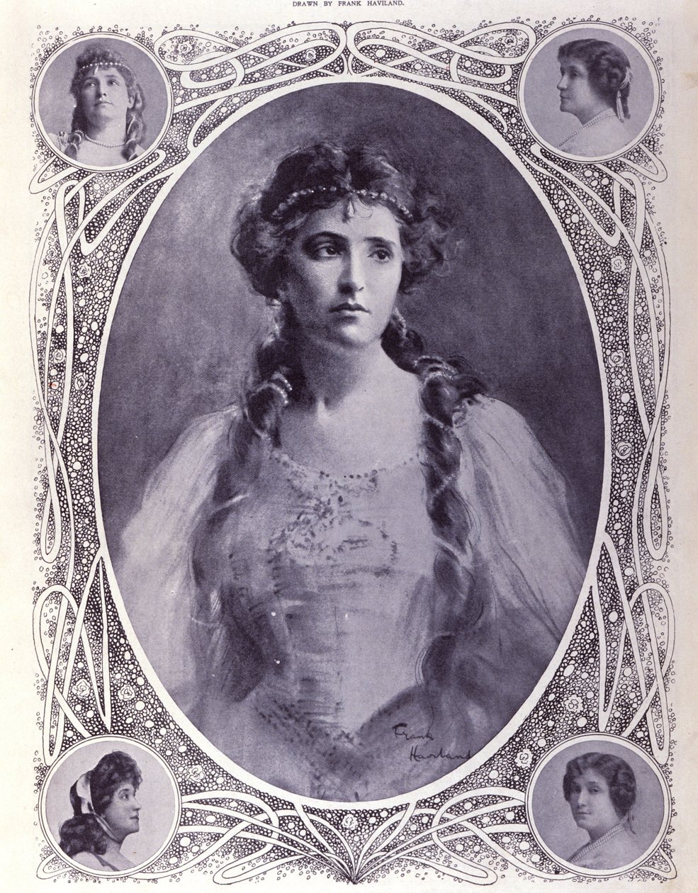 المغنية الأسترالية نيلي (نيللي) ميلبا (1861-1931) ، لوحة مائية من أواخر القرن التاسع عشر بواسطة فنان غير معروف