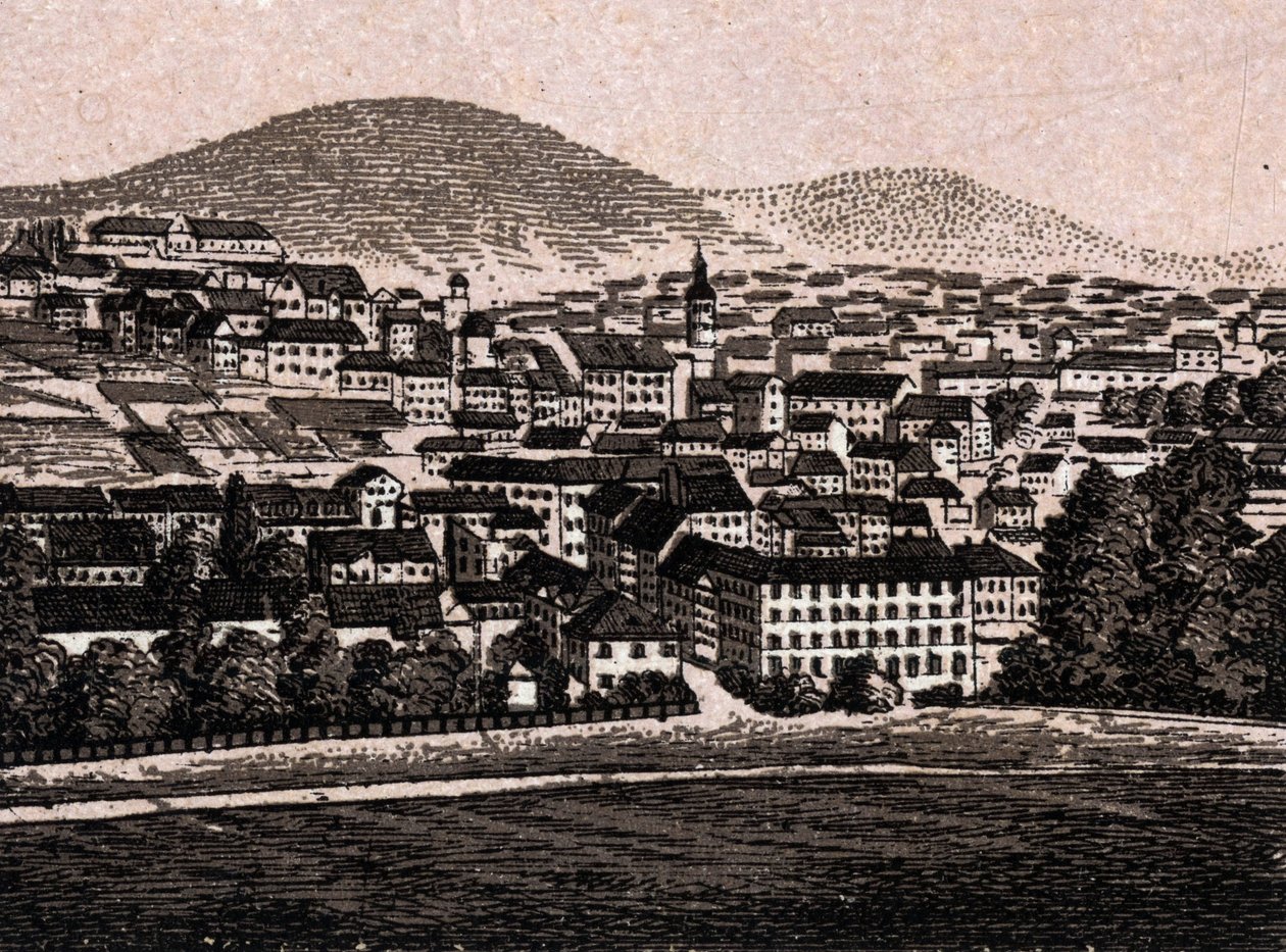 بادن بادن (بادن بادن) ، ألمانيا: منظر للمدينة (منظر عام). في "" العالم يوضح 168 مشاهدة "" غير مؤرخ (نهاية القرن التاسع عشر) بواسطة فنان غير معروف
