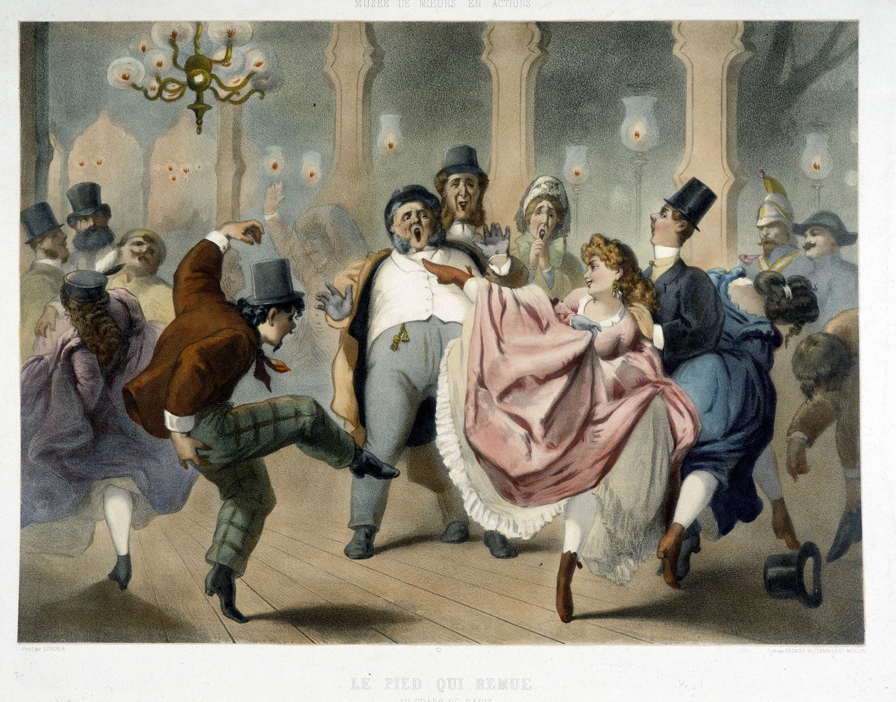 Bal de Paris: The quadrille, the foot moving at the Prado, around 1860 بواسطة فنان غير معروف