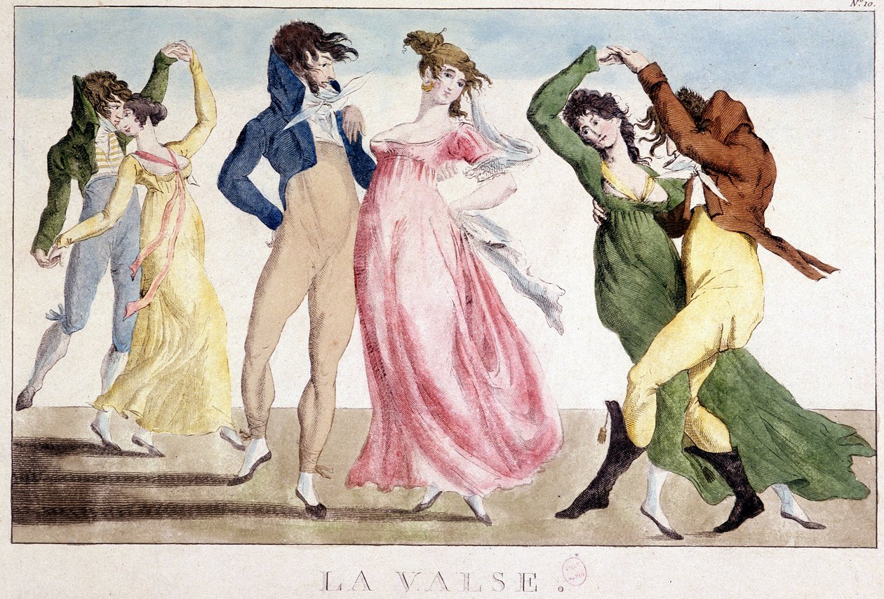 Ball: The waltz, n.d., early 19th century, Carnavalet بواسطة فنان غير معروف