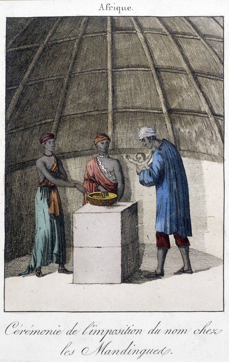 Baptism in the Mandingues (Mali?) in Africa - engraving بواسطة فنان غير معروف