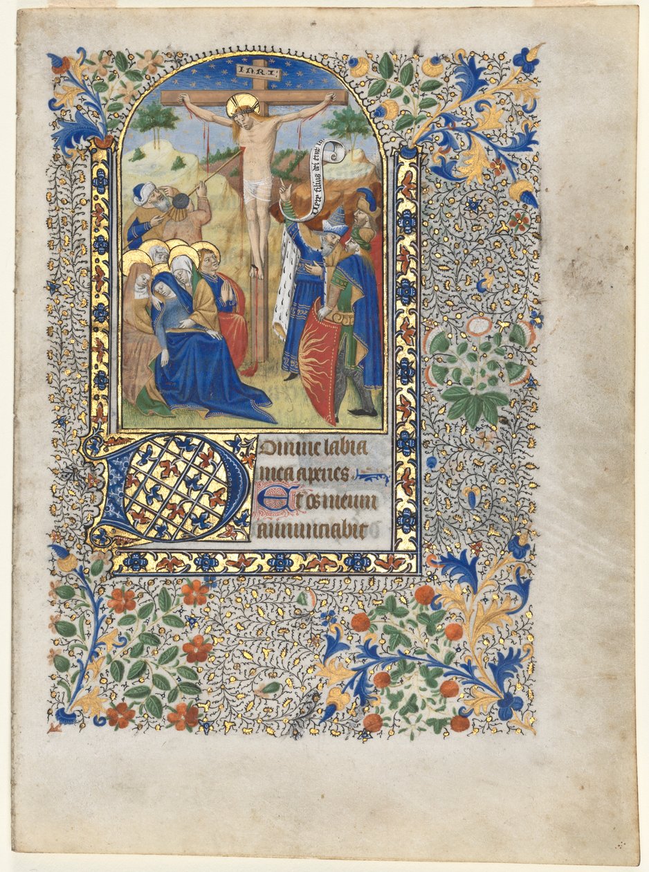 Bifolio from a Book of Hours: The Crucifixion (ساعات الصليب) بواسطة فنان غير معروف