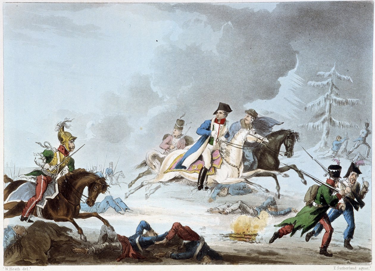 Bonaparte at the Battle of Krasnoi - in “” Napoleonic Wars”” by Sutherland, Dubourg, London بواسطة فنان غير معروف