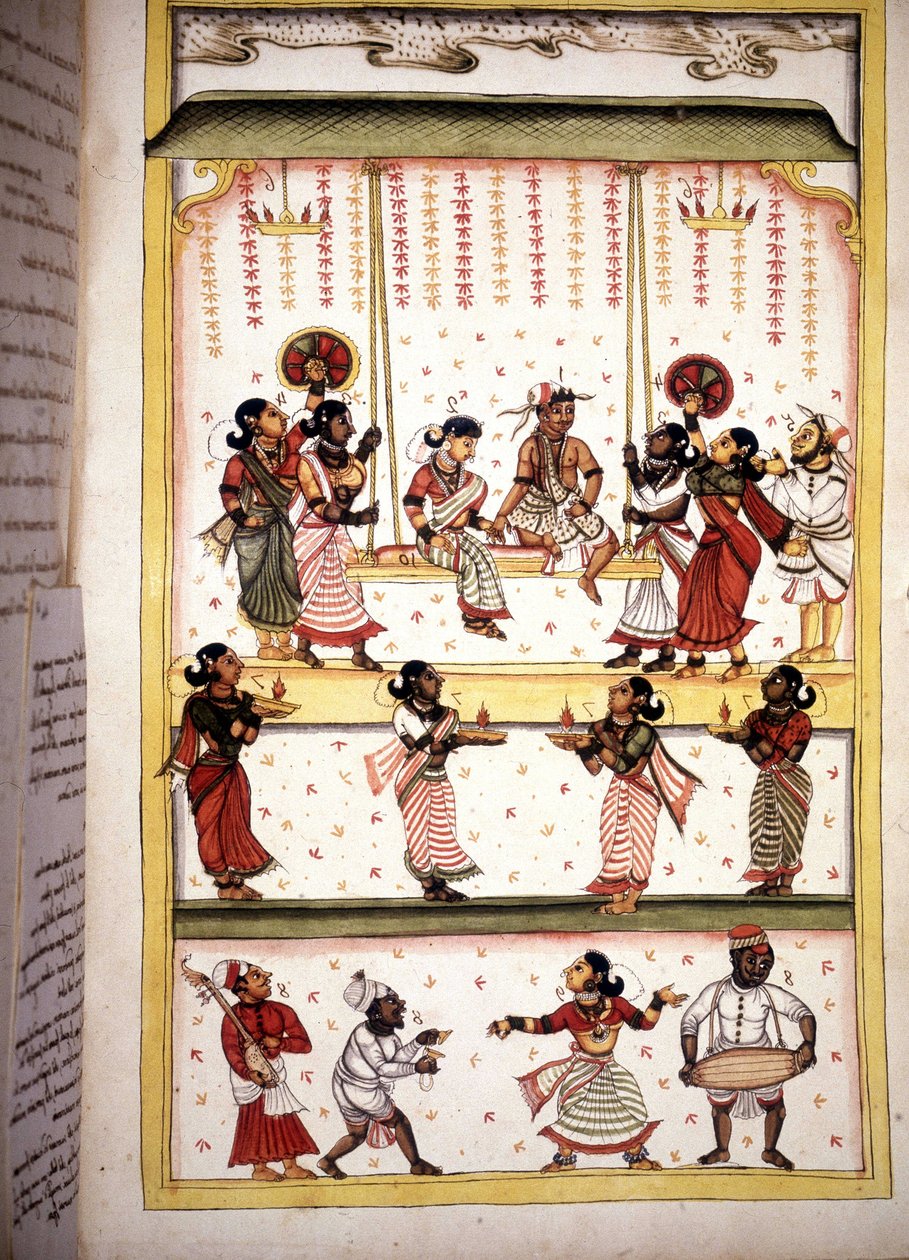 صفحة العيد من مخطوطة (ms.8300) "تاريخ موغول" (المغول أو المغول) لستيفانو نيفيبوس كارديرا. القرن ال 18. Bibloteca marciana ، البندقية بواسطة فنان غير معروف