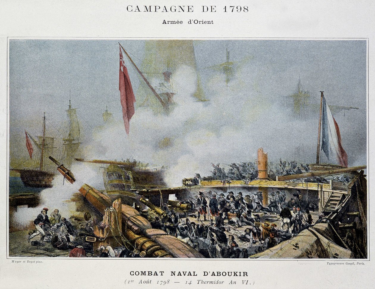 Campaign (Expedition) of Egypt (1798-1801): the Battle of Aboukir - in “” The naval battles of Napoleon”” بواسطة فنان غير معروف