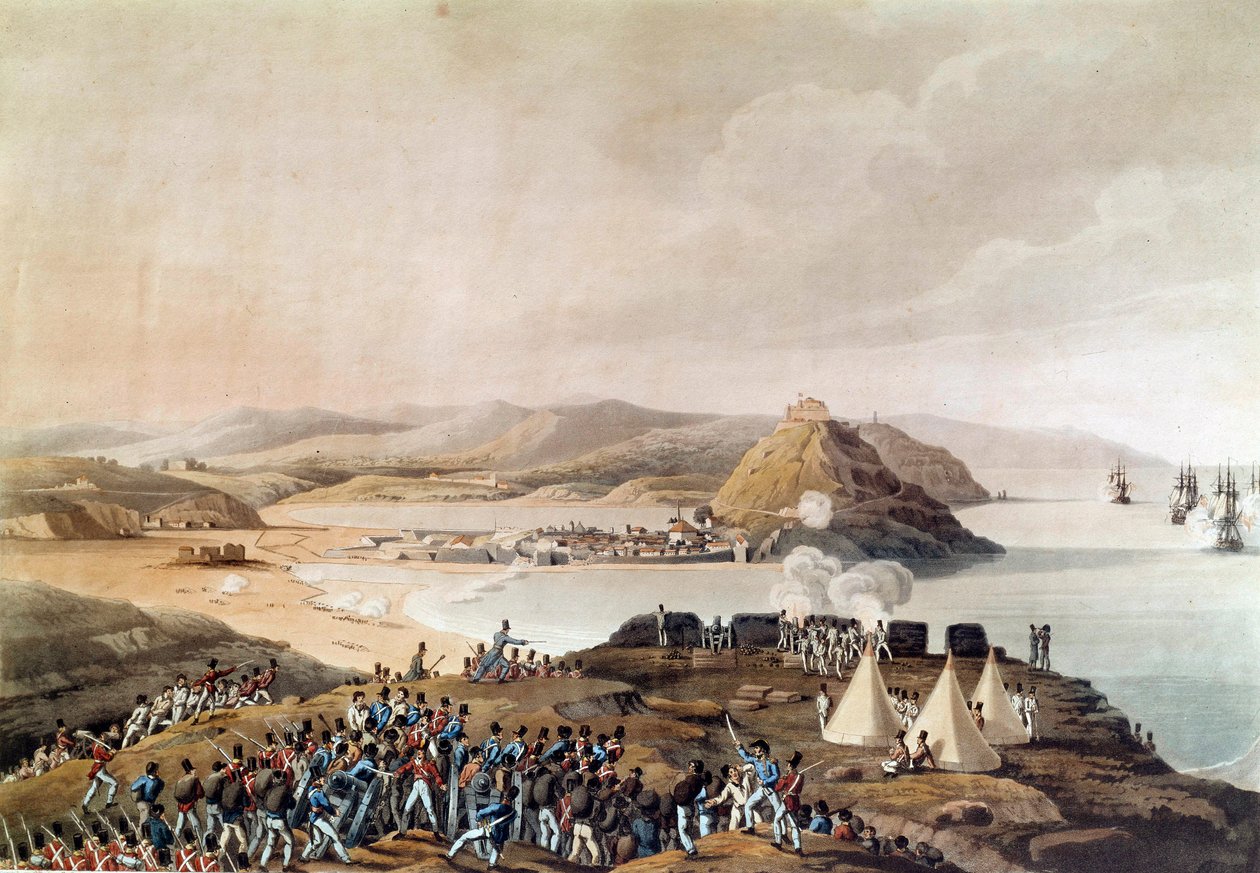 Capture of the city and citadel of San Sebastian in Spain in September 1813 Lithography of the period Paris, Musee de l