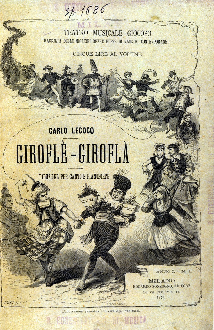 Charles Lecocq "" Giroflè - Girofla "". تغطية النتيجة. بواسطة فنان غير معروف