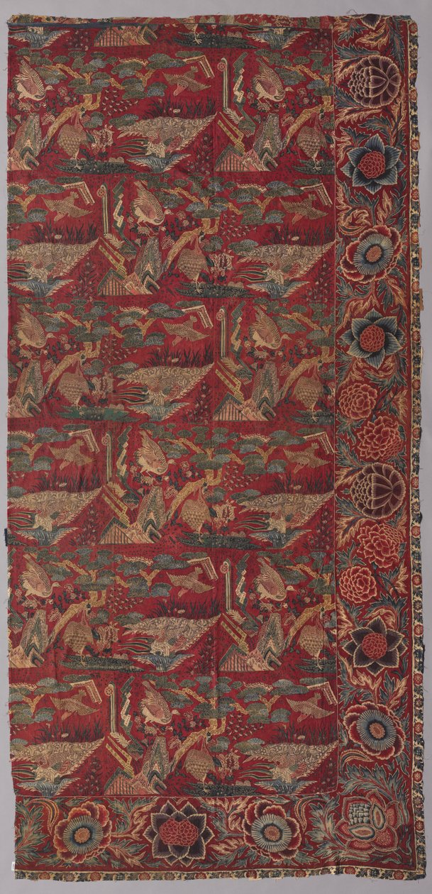غطاء سرير Chintz أو معلق بنمط مستوحى من اليابان ، النصف الأيمن بواسطة فنان غير معروف