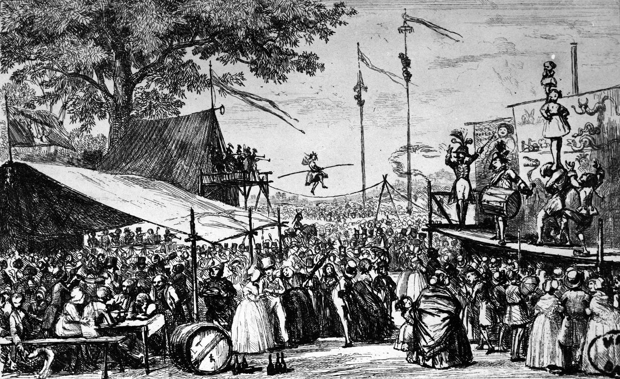 Circus: walker - “” Public holidays, July””, by Trimolet, in the “” Comic Almanach”” بواسطة فنان غير معروف