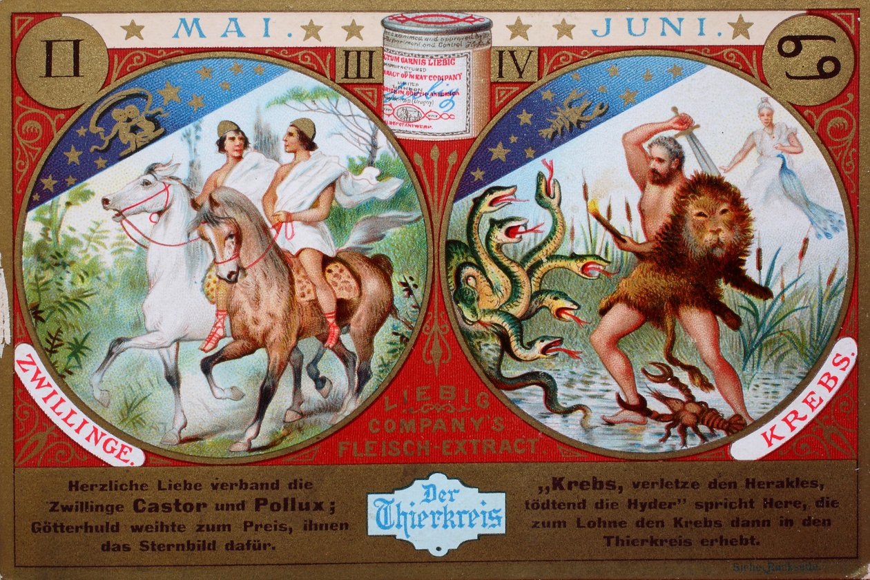 سلسلة صور الجامعين The Zodiac، May and June، الجوزاء والسرطان بواسطة فنان غير معروف