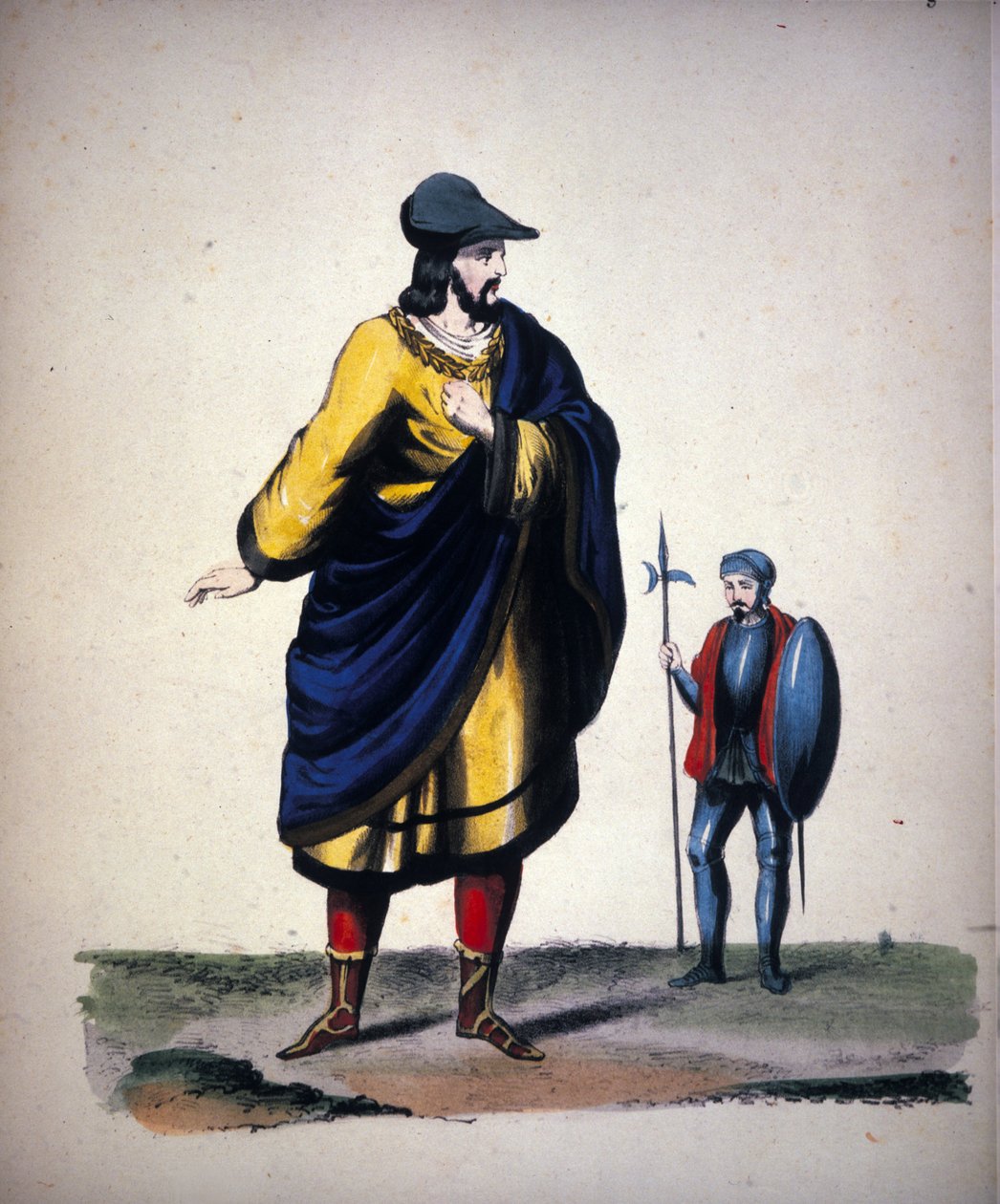 زي الكونت دي لونا لأوبرا "Il Trovatore" (Le Ferre) للمؤلف الموسيقي الإيطالي جوزيبي فيردي (1813-1901) بواسطة فنان غير معروف