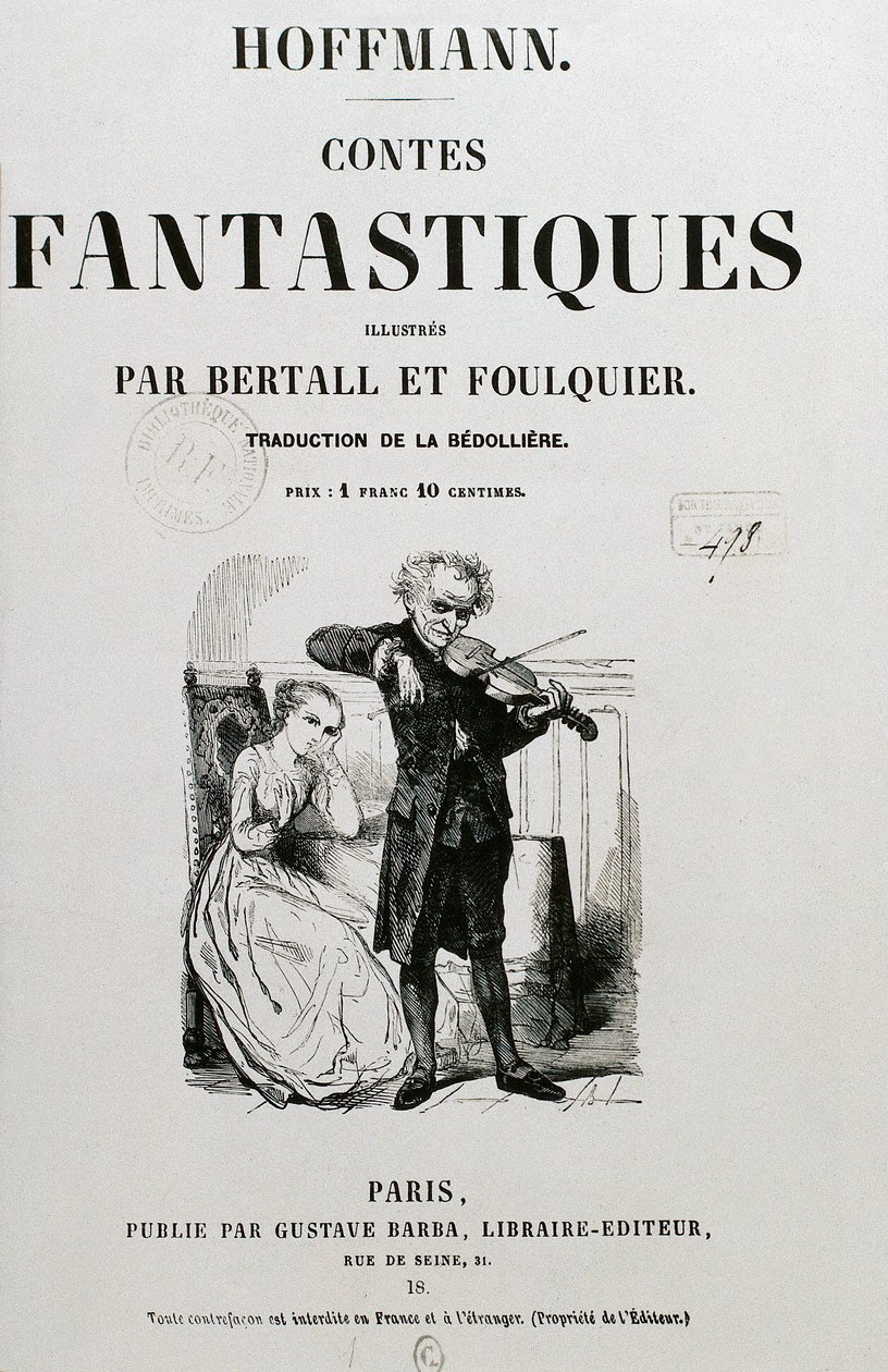 عضو المجلس كريسبيل (رات كريسبيل) ، غلاف "Les contes fantastiques" بقلم إرنست ثيودور أماديوس هوفمان بواسطة فنان غير معروف