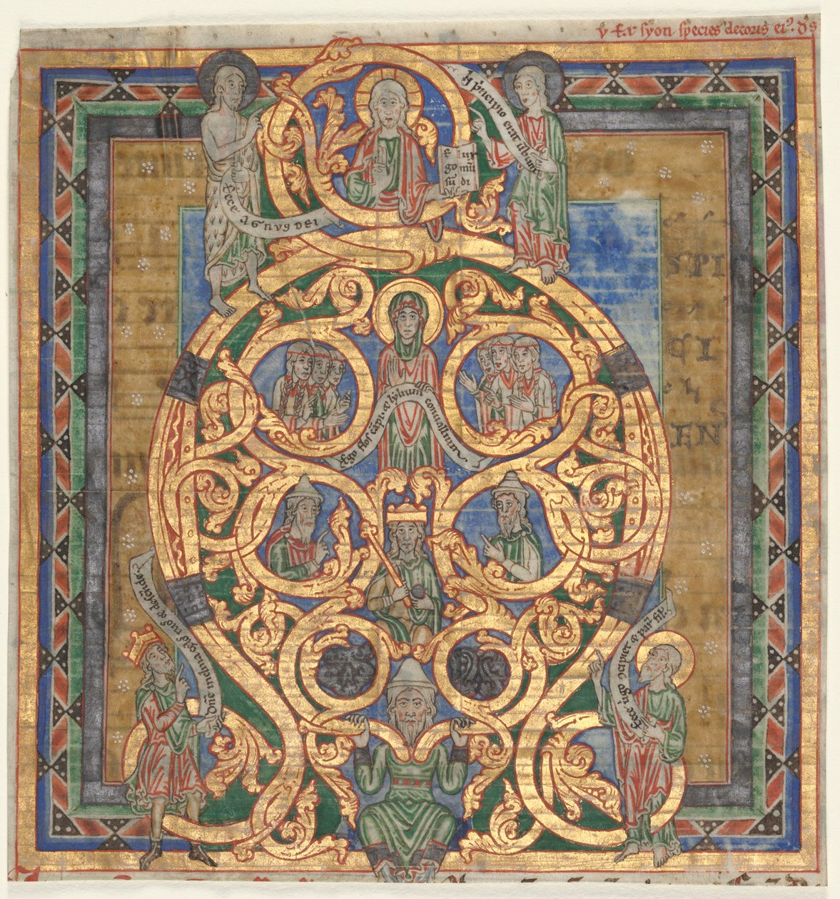 قطع من Antiphonary: الأولي أ [spiciens a longe]: شجرة جيسي بواسطة فنان غير معروف