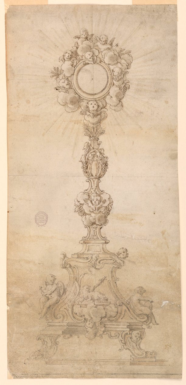 تصميم ل Monstrance مع اقتراحات بديلة بواسطة فنان غير معروف