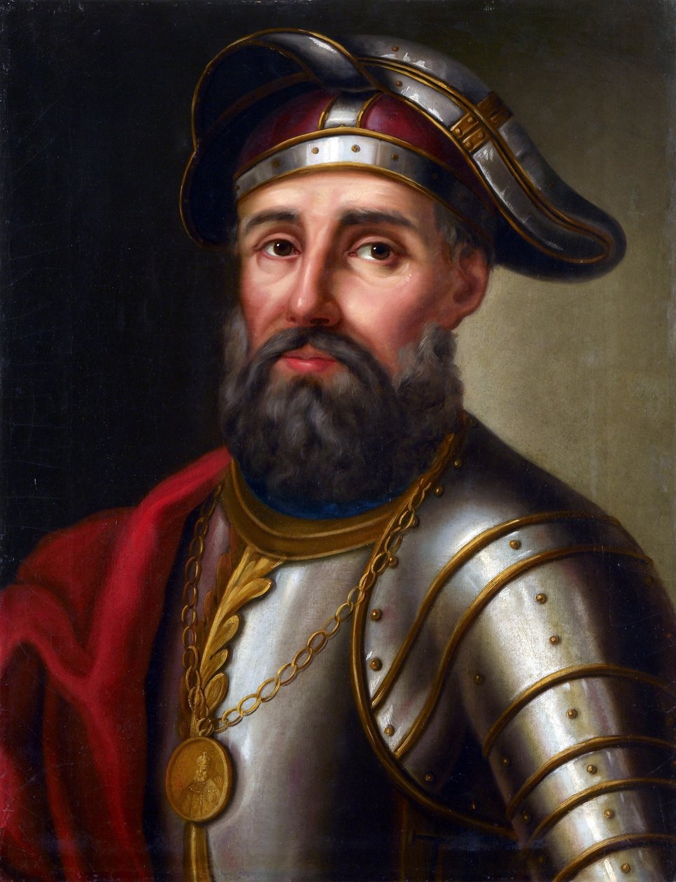 إرماك تيموفييفيتش - صورة لزعيم القوزاق ، الفاتح لسيبيريا يرماك تيموفيفيتش (1540-1585) ، مجهول. زيت على قماش بواسطة فنان غير معروف