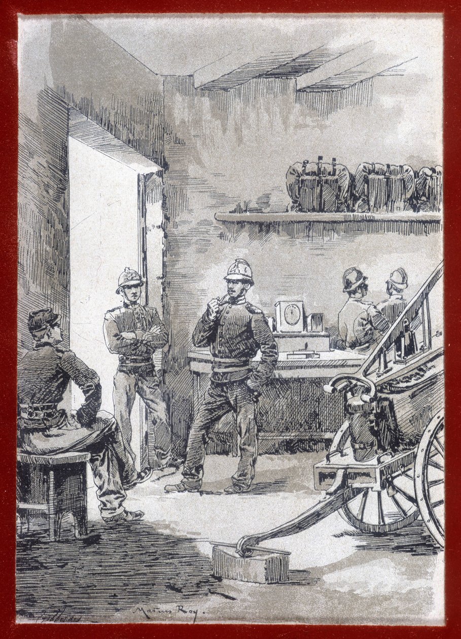 Firefighters in a barracks: town post - n.d بواسطة فنان غير معروف