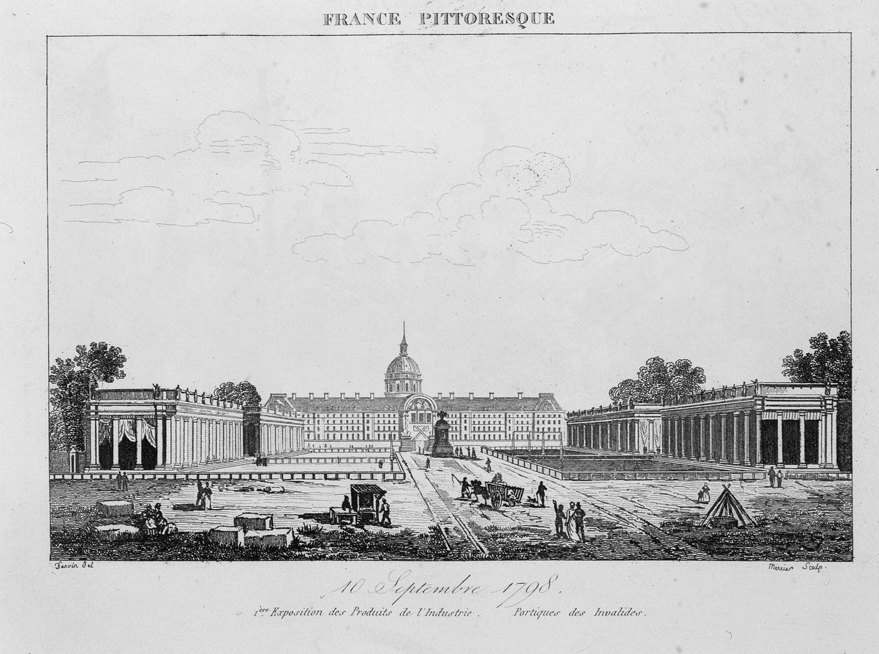 المعرض الأول للمنتجات الصناعية: Portique des Invalides 10 سبتمبر بواسطة فنان غير معروف