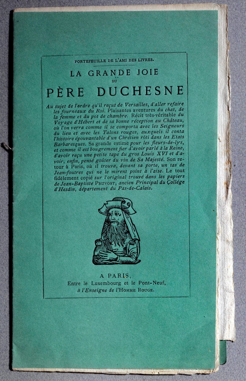 الثورة الفرنسية: غلاف "" La grande Joie du Pere Duchesne "حوالي عام 1790. مجموعة خاصة بواسطة فنان غير معروف