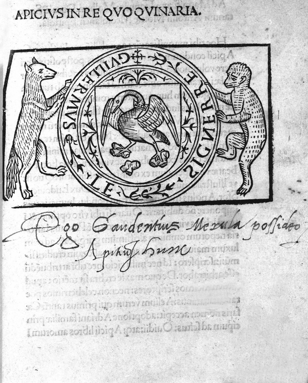 Frontispice of “” In re quoquinaria (De re coquinaria)”” of the 16th century by Marcus Gavius Apicius. Latin gastronome (1st century AD). s.l. n.d. 16¡ secolo. بواسطة فنان غير معروف
