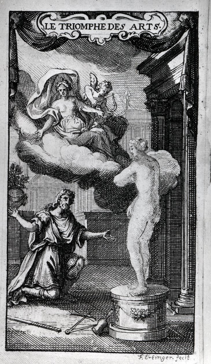واجهة كتاب "Le Triomphe des Arts" Libretto من تأليف أنطوان Houdar (أو Houdart) de La Motte (1672-1731) موسيقى ميشيل دي لا باري. 1700. بواسطة فنان غير معروف