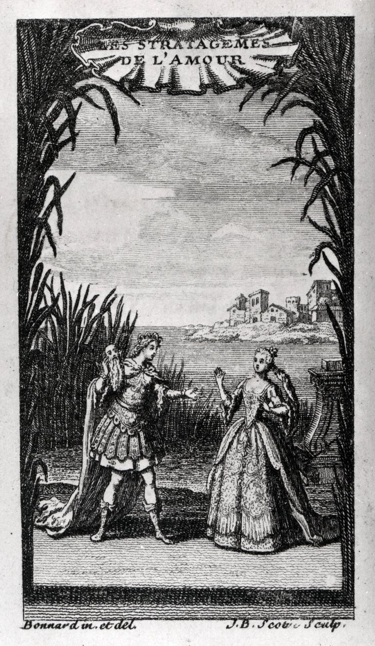 واجهة "" Les Stratagemes de l'Amour "لبيير تشارلز (بيير تشارلز) روي كاتب الأغاني الفرنسي (1683-1764) لباليه الأوبرا أو الباليه البطولي بقلم ديستوشيس أندريه كاردينال (1672-1749). 1726. بواسطة فنان غير معروف
