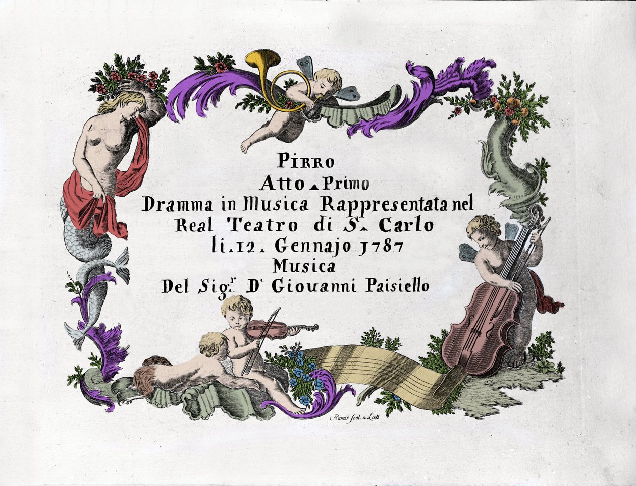 واجهة "" Pirro "لجيوفاني بيزيلو (أو Paeseello أو Paesieillo) (1740-1816) ، ملحن إيطالي. 1787 بواسطة فنان غير معروف