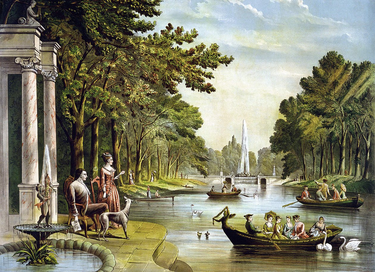 الجنرال لافاييت (لافاييت) (1757 - 1834) في مقر إقامته الصيفي. بواسطة فنان غير معروف