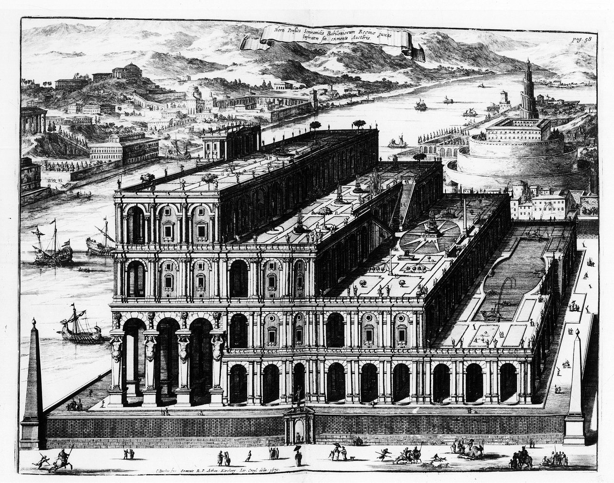 Hanging garden of Babylon. بواسطة فنان غير معروف