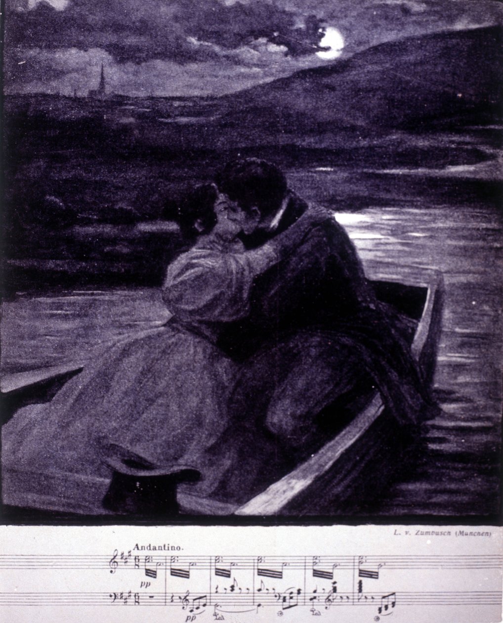 رسم توضيحي لـ Beau Danube Bleu بواسطة يوهان شتراوس (1825-1899) ، موصل وملحن نمساوي. بواسطة فنان غير معروف