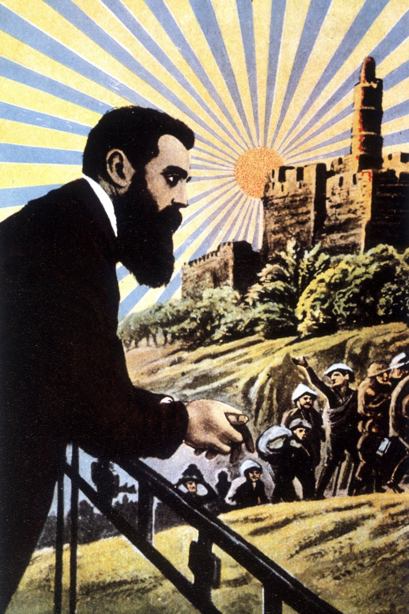 Illustration representing Theodor Herzl (1860 - 1904), Jewish writer of Hungarian origin. بواسطة فنان غير معروف