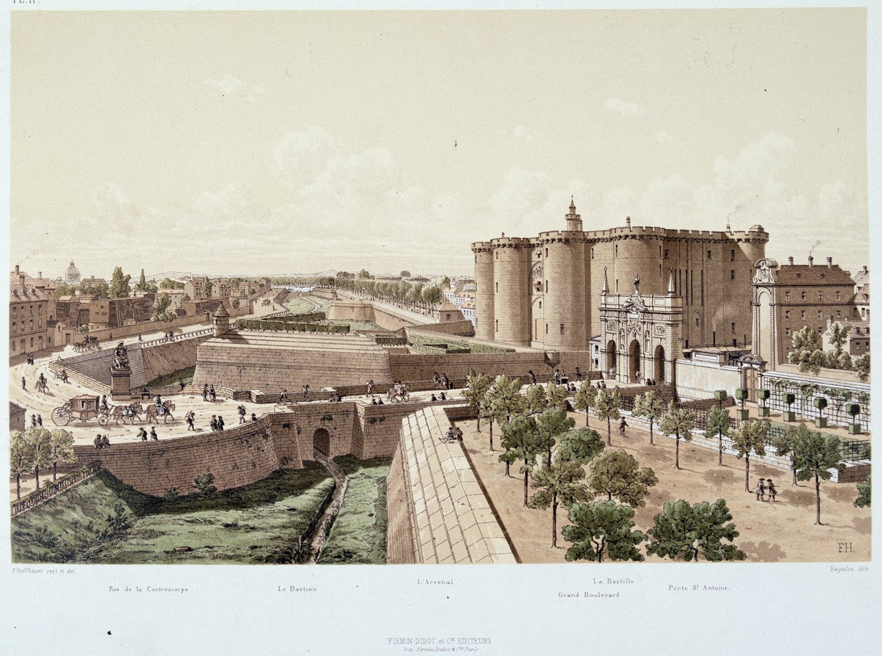 La Bastille en 1740 (السجن) - في "Paris a travers les age" ، أواخر القرن التاسع عشر بواسطة فنان غير معروف