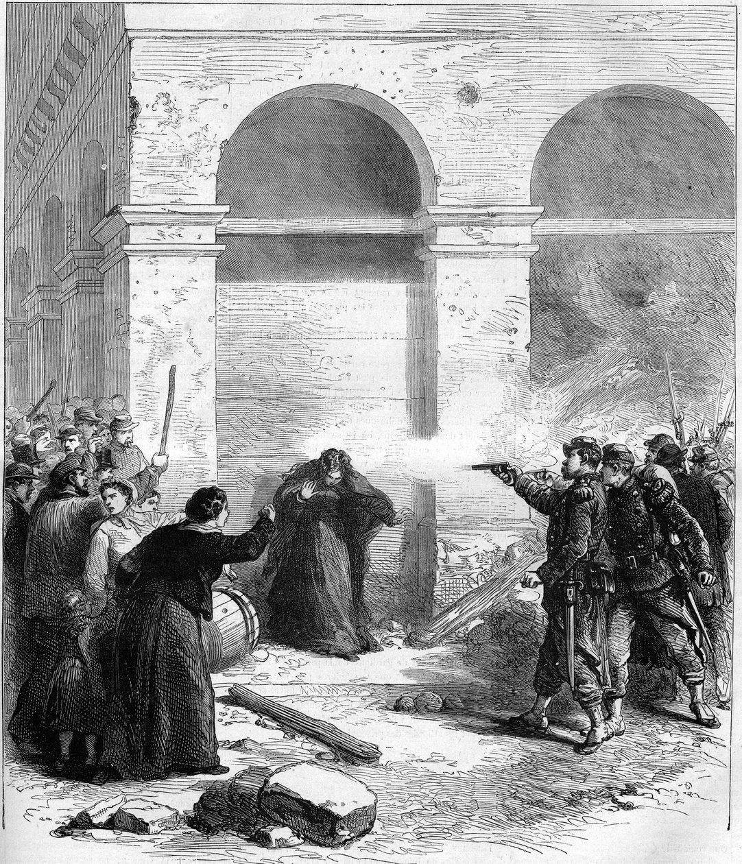 كومونة باريس عام 1871. مفاجأة البترول شارع ريفولي. بواسطة فنان غير معروف