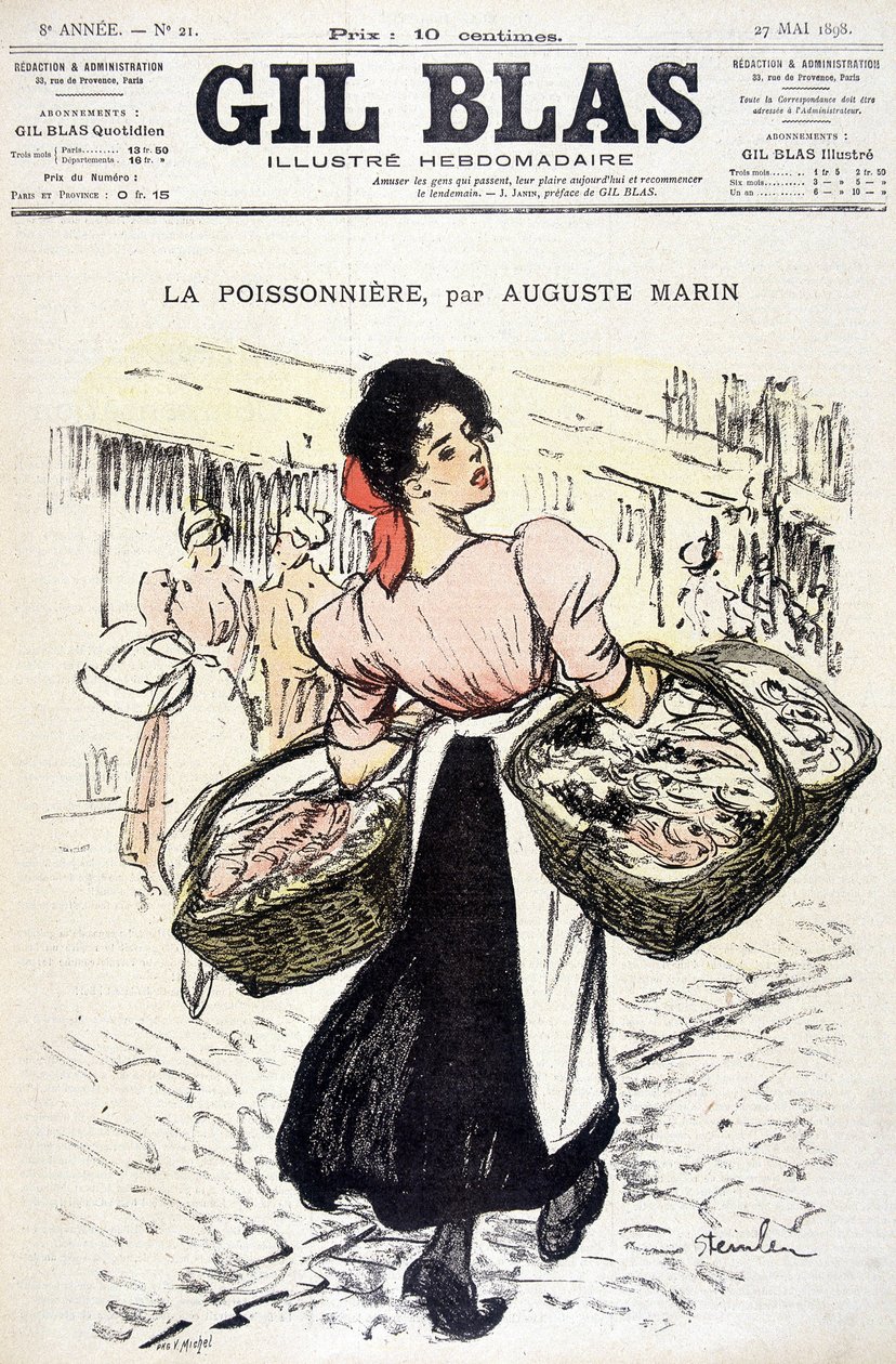 لا فيشونيير بواسطة أوغست مارين. في "" جيل بلاس "في 27/05/1898. بواسطة فنان غير معروف