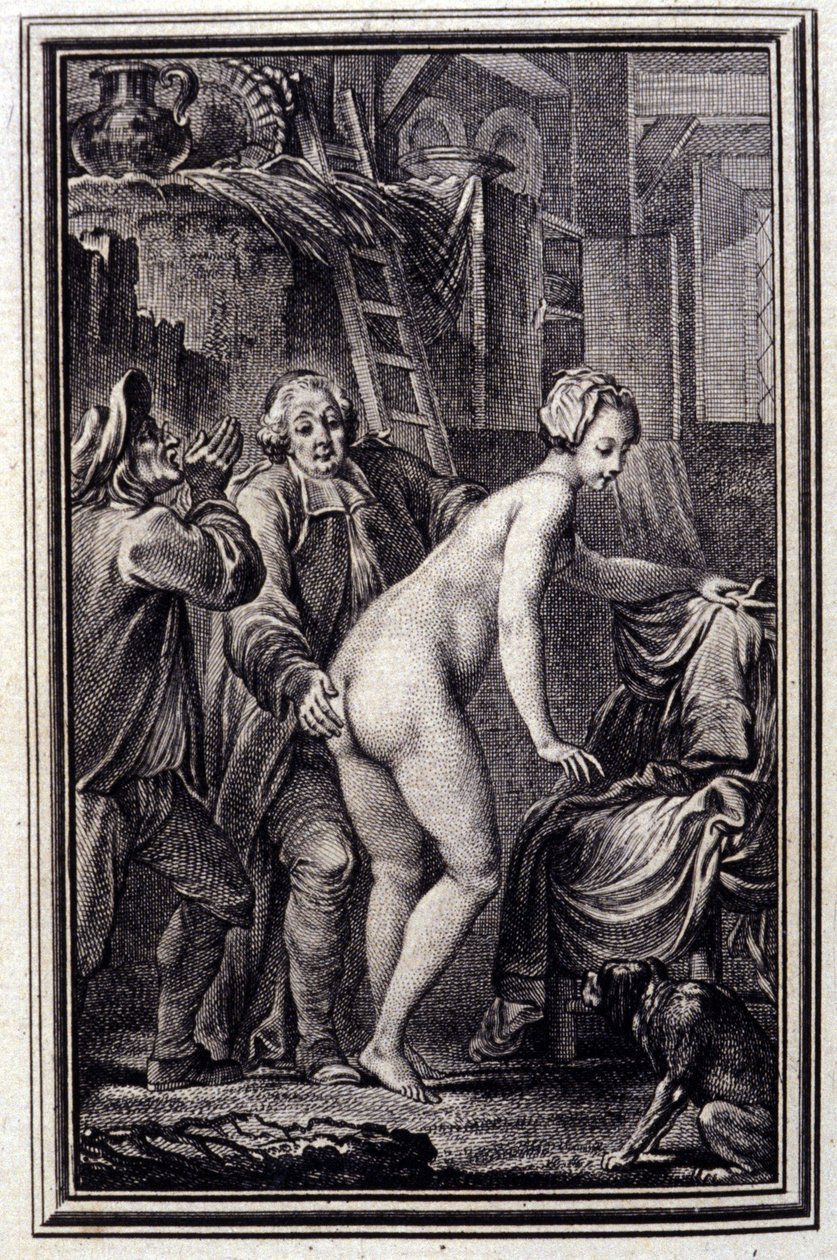 La mare du compere Pierre- في "" حكايات وأخبار في شعر "لجين لافونتين. 1762. بواسطة فنان غير معروف